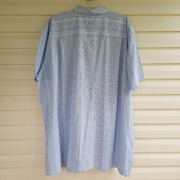 nyne New You New Energy Men's Stripe Button Up Shirt Short Sleeve SZ 4XLT Tall - Picture 3 of 13